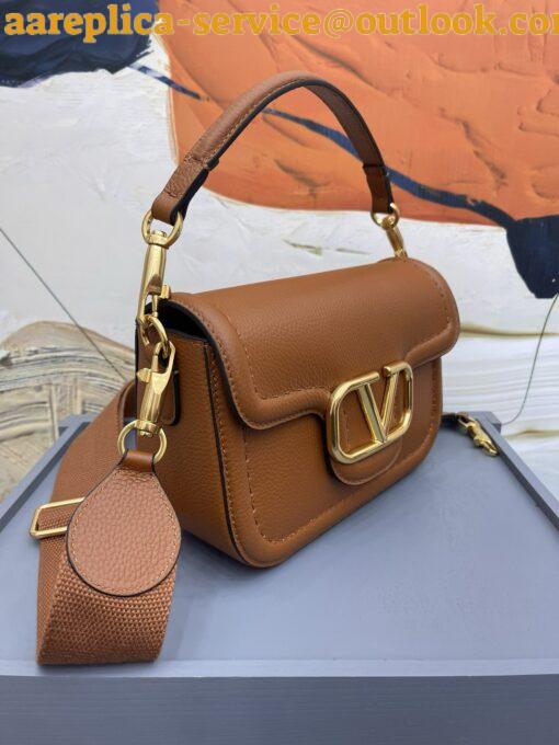 Replica Valentino Alltime Small Bag in Brown Grained Calfskin 7