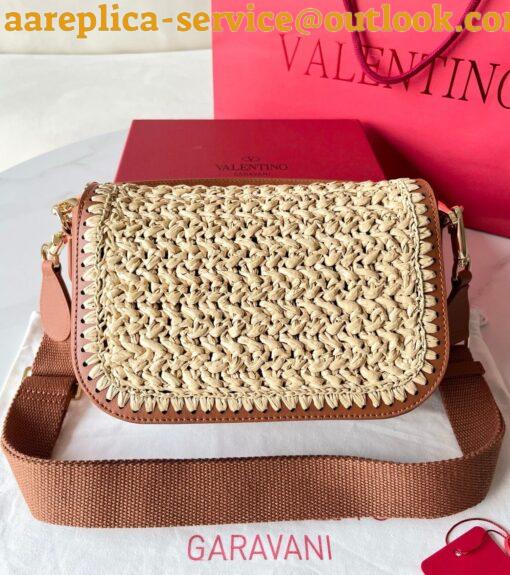 Replica Valentino Alltime Shoulder Bag in Natural Raffia 6