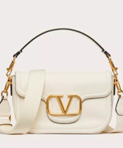 Replica Valentino Alltime Small Bag in White Grained Calfskin 2