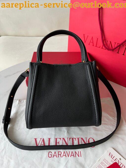 Replica Valentino Alltime Small Bag in Black Grained Calfskin 13