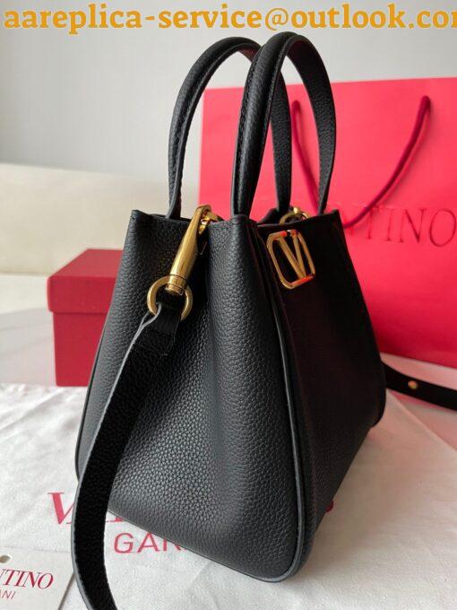 Replica Valentino Alltime Small Bag in Black Grained Calfskin 20