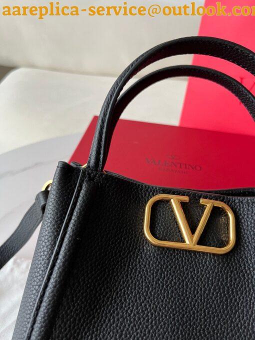 Replica Valentino Alltime Small Bag in Black Grained Calfskin 21