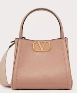 Replica Valentino Alltime Small Bag in Nude Grained Calfskin