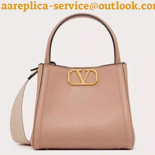 Replica Valentino Alltime Small Bag in Nude Grained Calfskin