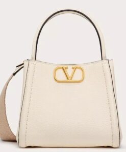 Replica Valentino Alltime Small Bag in White Grained Calfskin