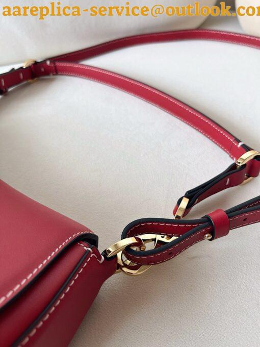 Replica Valentino Garavani Ohval Small Shoulder Bag in Red Calfskin 3