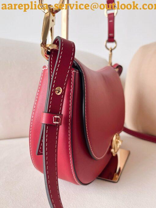 Replica Valentino Garavani Ohval Small Shoulder Bag in Red Calfskin 4