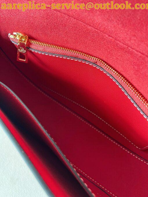 Replica Valentino Garavani Ohval Small Shoulder Bag in Red Calfskin 6