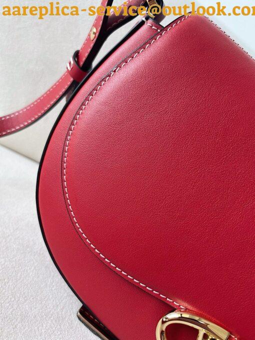 Replica Valentino Garavani Ohval Small Shoulder Bag in Red Calfskin 10