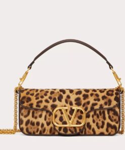 Replica Valentino Large Loco Shoulder Bag in Pony-effect Calfskin