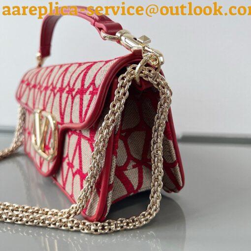 Replica Valentino Large Loco Shoulder Bag in Red Toile Iconographe 3