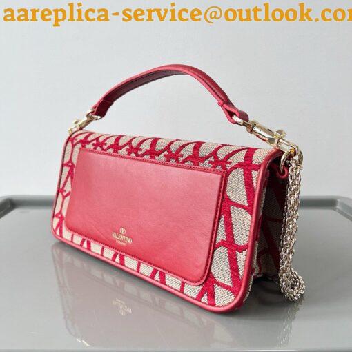 Replica Valentino Large Loco Shoulder Bag in Red Toile Iconographe 4