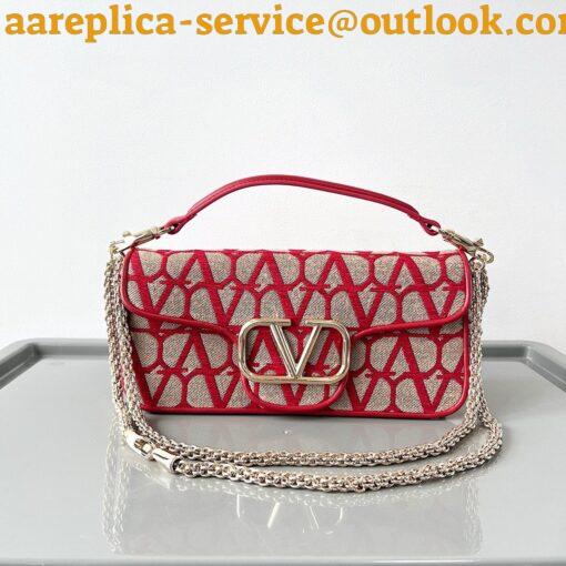 Replica Valentino Large Loco Shoulder Bag in Red Toile Iconographe 6