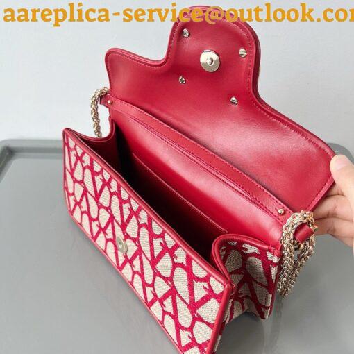 Replica Valentino Large Loco Shoulder Bag in Red Toile Iconographe 10