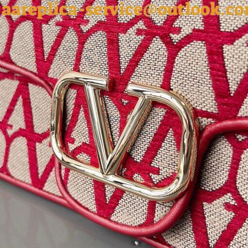 Replica Valentino Large Loco Shoulder Bag in Red Toile Iconographe 11