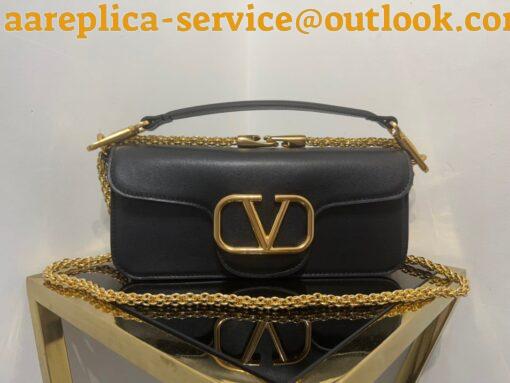 Replica Valentino Loco Large Shoulder Bag In Black Calfskin 4