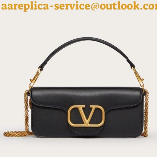 Replica Valentino Loco Large Shoulder Bag In Black Calfskin 7