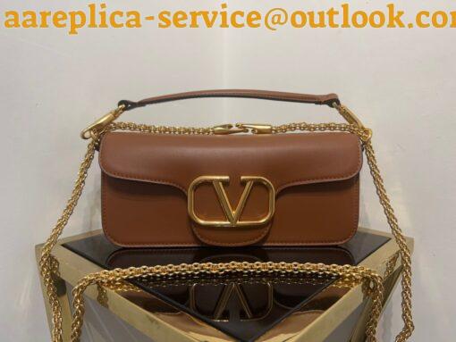 Replica Valentino Loco Large Shoulder Bag In Brown Calfskin 3