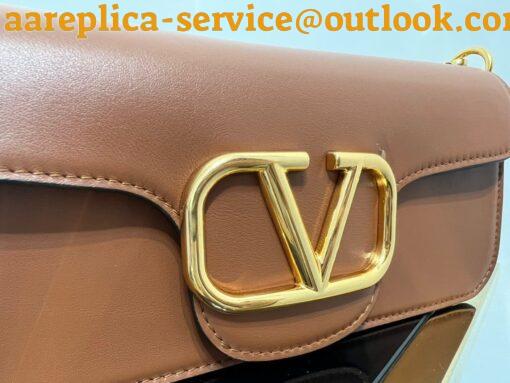 Replica Valentino Loco Large Shoulder Bag In Brown Calfskin 4