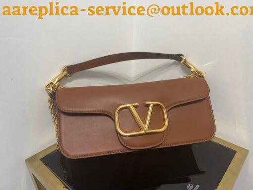 Replica Valentino Loco Large Shoulder Bag In Brown Calfskin 5