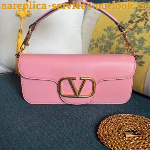 Replica Valentino Loco Large Shoulder Bag In Pink Calfskin 3