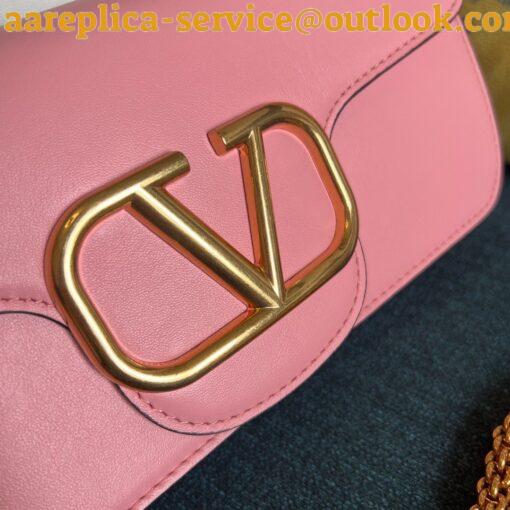 Replica Valentino Loco Large Shoulder Bag In Pink Calfskin 9