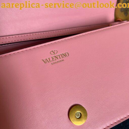 Replica Valentino Loco Large Shoulder Bag In Pink Calfskin 10