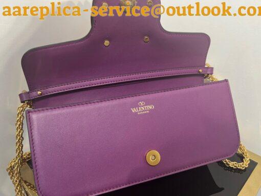 Replica Valentino Loco Large Shoulder Bag In Purple Calfskin 5