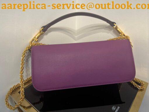 Replica Valentino Loco Large Shoulder Bag In Purple Calfskin 6