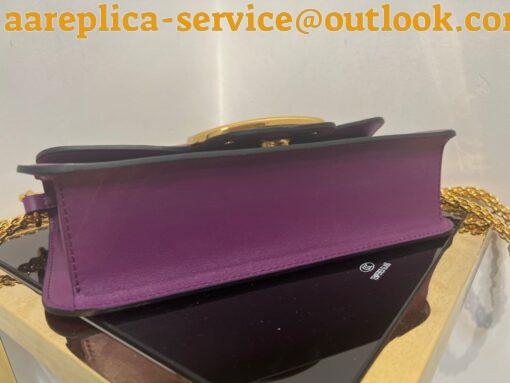 Replica Valentino Loco Large Shoulder Bag In Purple Calfskin 8