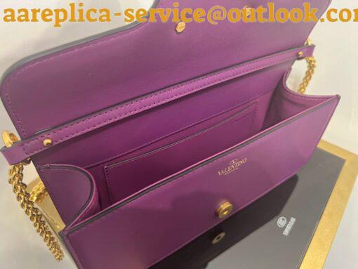 Replica Valentino Loco Large Shoulder Bag In Purple Calfskin 9