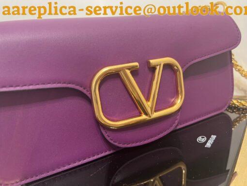 Replica Valentino Loco Large Shoulder Bag In Purple Calfskin 11