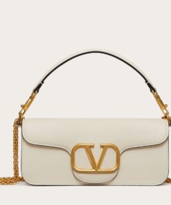 Replica Valentino Loco Large Shoulder Bag In White Calfskin