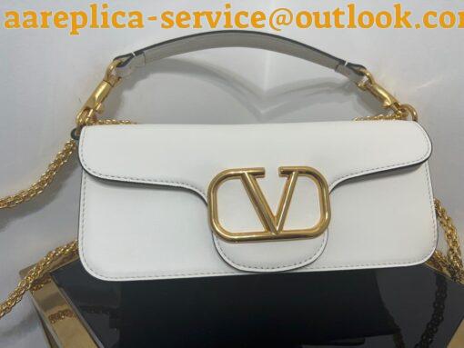 Replica Valentino Loco Large Shoulder Bag In White Calfskin 4