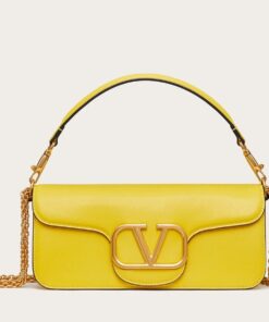 Replica Valentino Loco Large Shoulder Bag In Yellow Calfskin