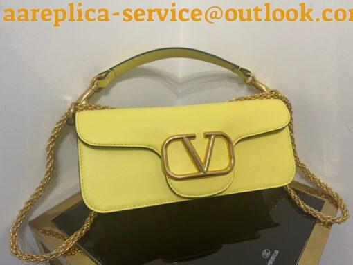 Replica Valentino Loco Large Shoulder Bag In Yellow Calfskin 4