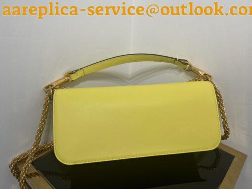 Replica Valentino Loco Large Shoulder Bag In Yellow Calfskin 7