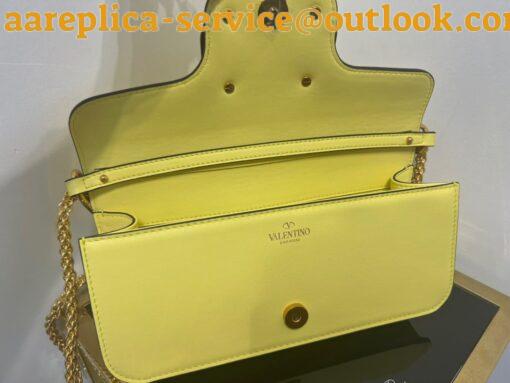 Replica Valentino Loco Large Shoulder Bag In Yellow Calfskin 8