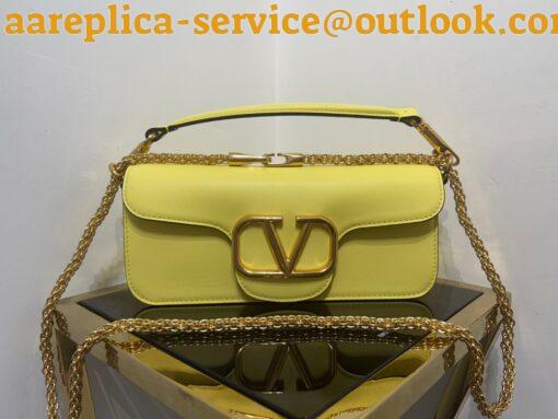 Replica Valentino Loco Large Shoulder Bag In Yellow Calfskin 11