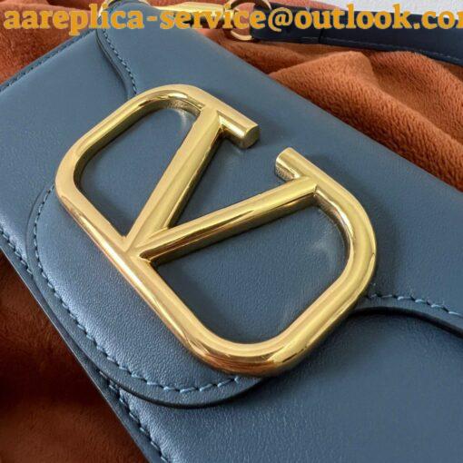 Replica Valentino Loco Small Shoulder Bag In Blue Calfskin 3