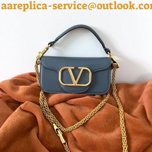 Replica Valentino Loco Small Shoulder Bag In Blue Calfskin 11