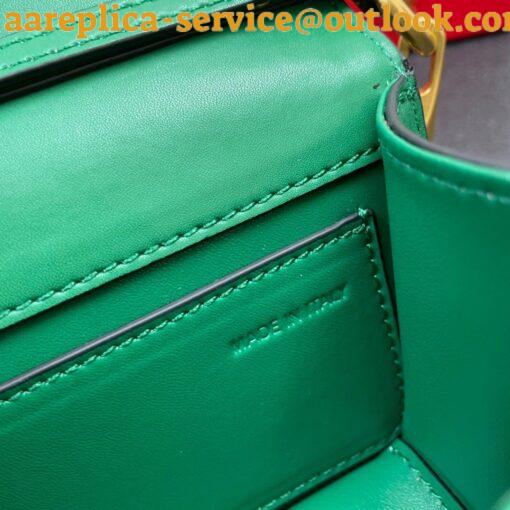 Replica Valentino Small Loco Shoulder Light Green Bag with Crystals Logo 9