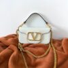 Replica Valentino Loco Small Shoulder White Bag with Crystals Logo 11