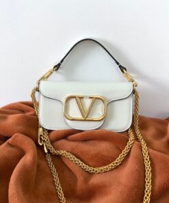 Replica Valentino Loco Small Shoulder Bag In White Calfskin