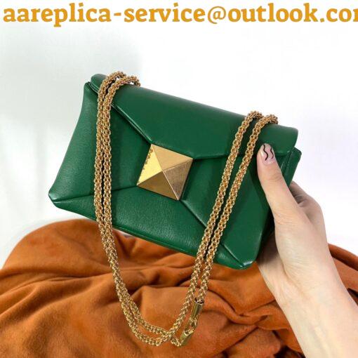 Replica Valentino Rockstud Spike Small Bag In Green Nappa Lambskin 15