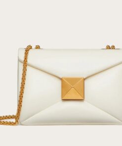 Replica Valentino Rockstud Spike Small Bag In White Nappa Lambskin