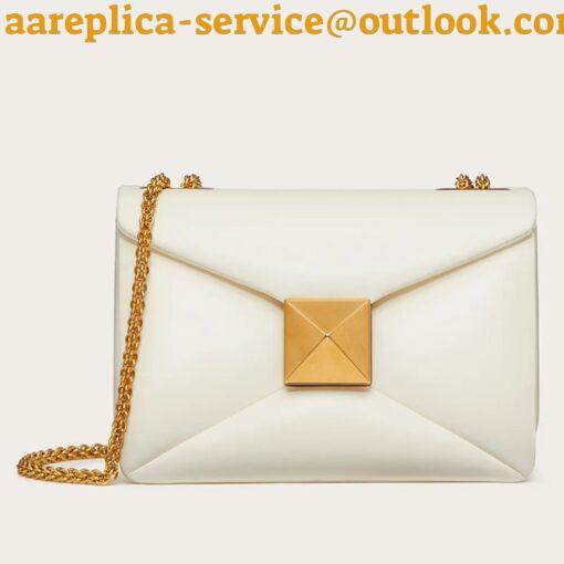 Replica Valentino Rockstud Spike Small Bag In White Nappa Lambskin