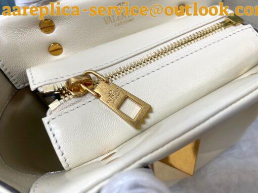 Replica Valentino One Stud Top Handle Bag In White Nappa Leather 6