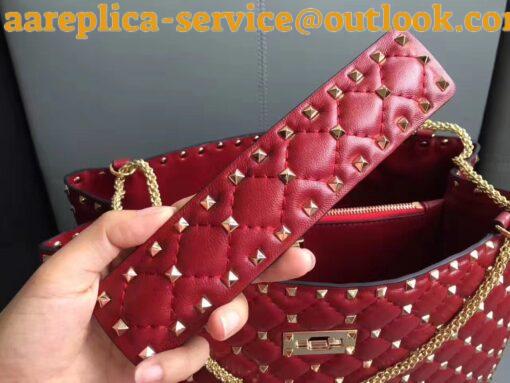 Replica Valentino Red Rockstud Spike Tote Bag 5