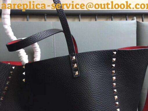 Replica Valentino Rockstud Medium Reversible Tote Black 22